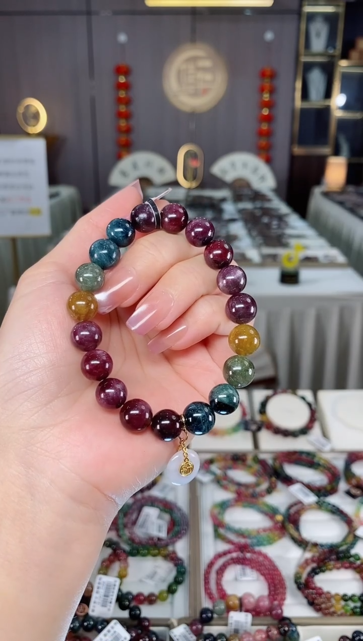 未镶嵌老矿碧玺单圈手串10mm+碧玺hon多样性发货一条