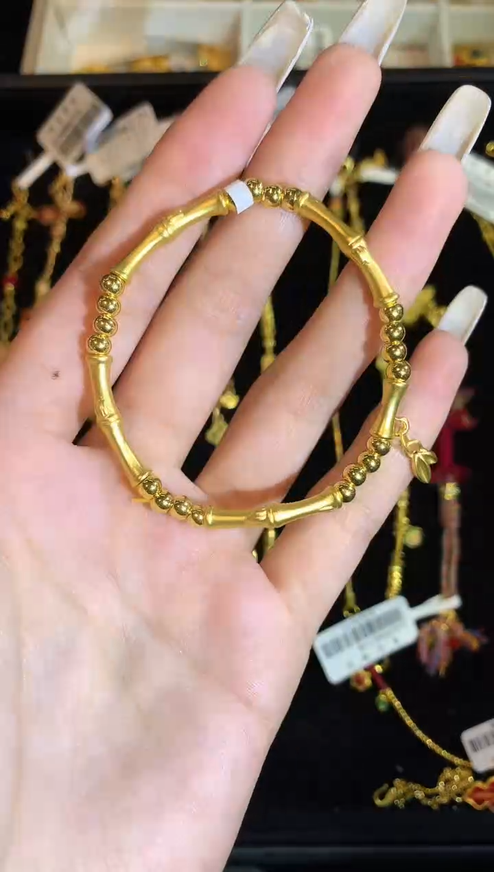 定制足金手链LQ081竹节首饰    