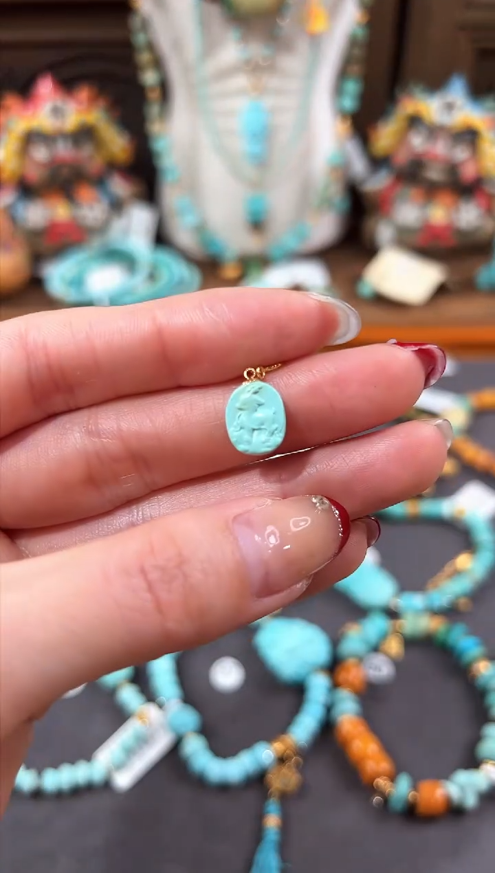 【闪购商品】绿松石提溜18K金镶嵌绿松石提溜