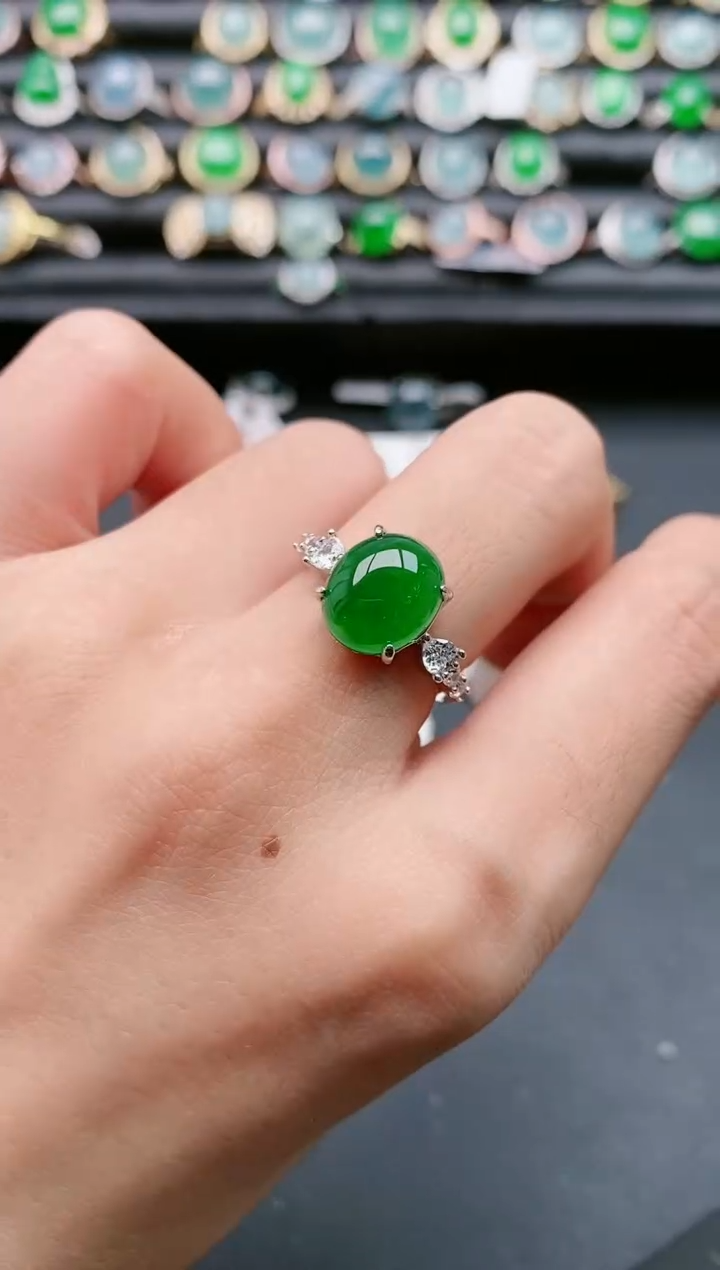 【闪购商品】翡翠戒指银S925镶嵌111111