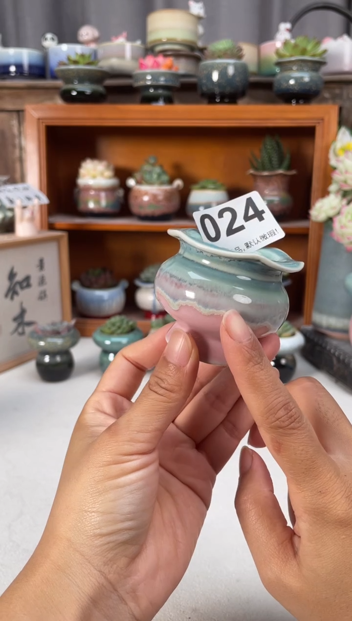 瓷片024知木小芳花盆
