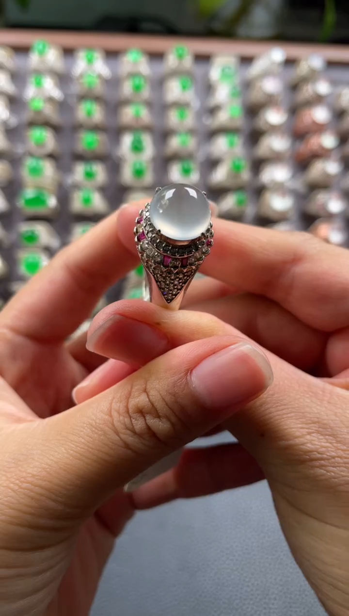 未镶嵌定制翡翠天然缅甸A货翡翠戒面 12.24