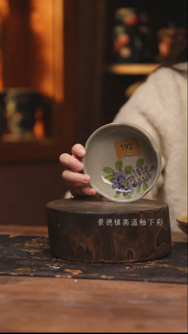 陶瓷景德镇高温釉下手绘陶瓷@L192@