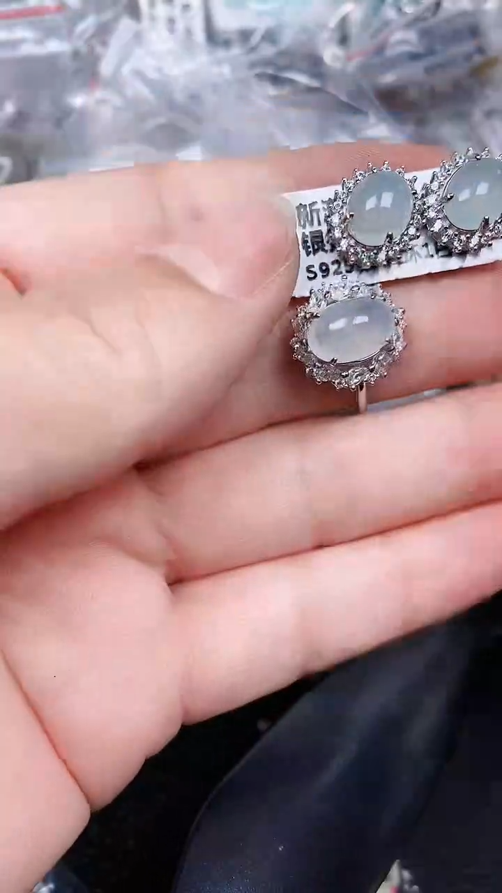 颈饰银S925镶嵌翡翠0953