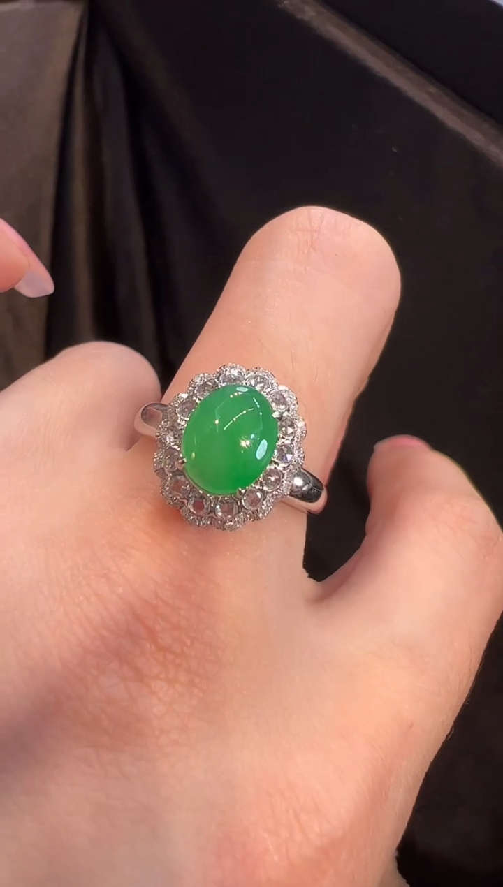 【闪购商品】翡翠戒指18K金镶嵌戒指