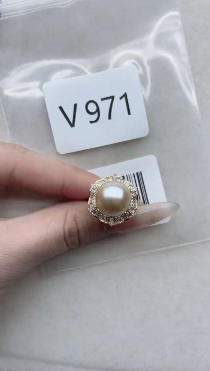【闪购商品】海水珍珠戒指银S925镶嵌V971