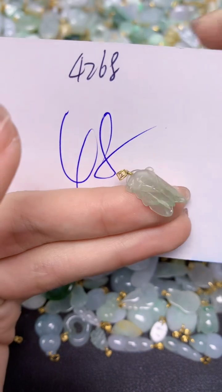 【闪购商品】翡翠颈饰18K金镶嵌天然翡翠A货