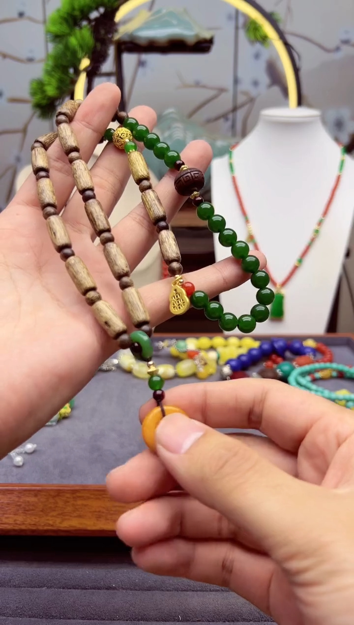 【闪购商品】和田玉（糖玉）手链14K金镶嵌s204`````