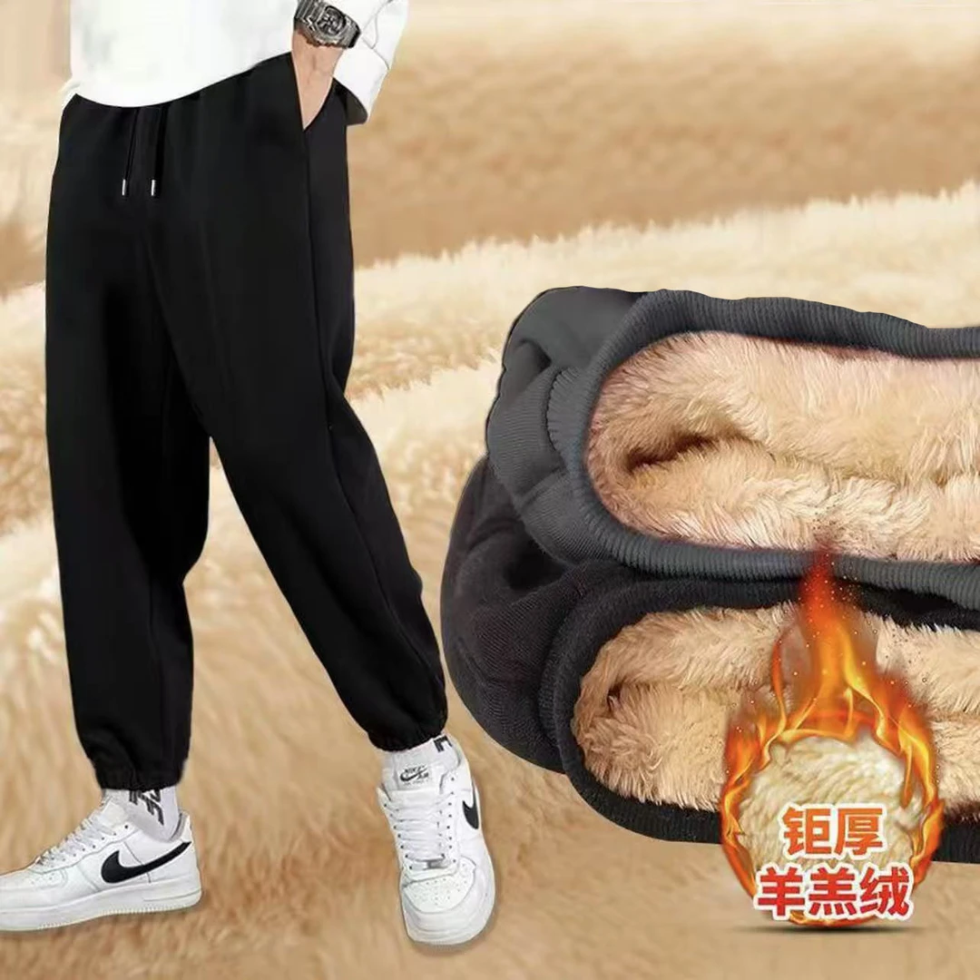 冬季休闲裤男士大码保暖男士过冬棉裤外穿中腰长裤