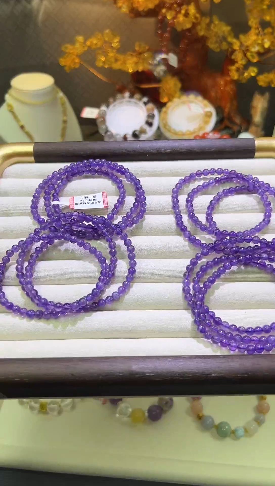 未镶嵌手链水晶天然紫水晶双圈手链