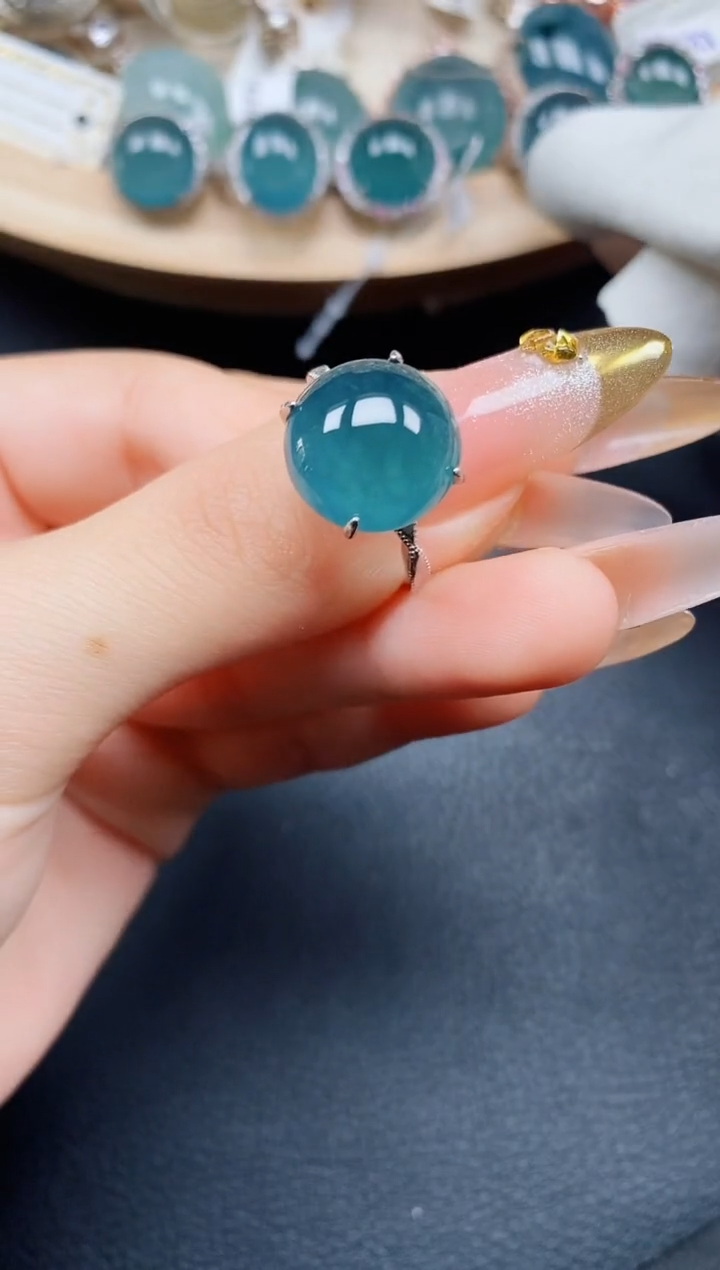 【闪购商品】翡翠戒指银S925镶嵌翡翠