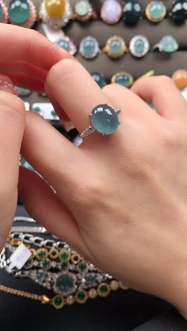 【闪购商品】翡翠戒指银S925镶嵌5214124