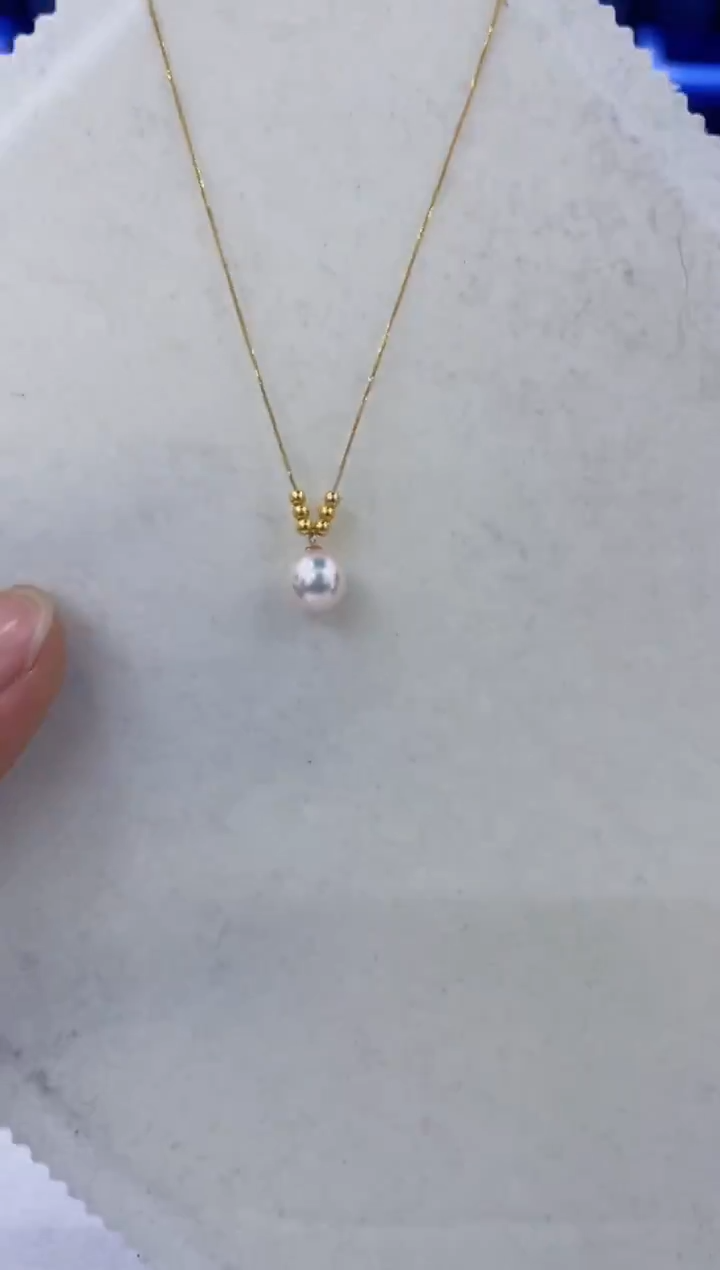 颈饰18K金镶嵌海水珍珠  