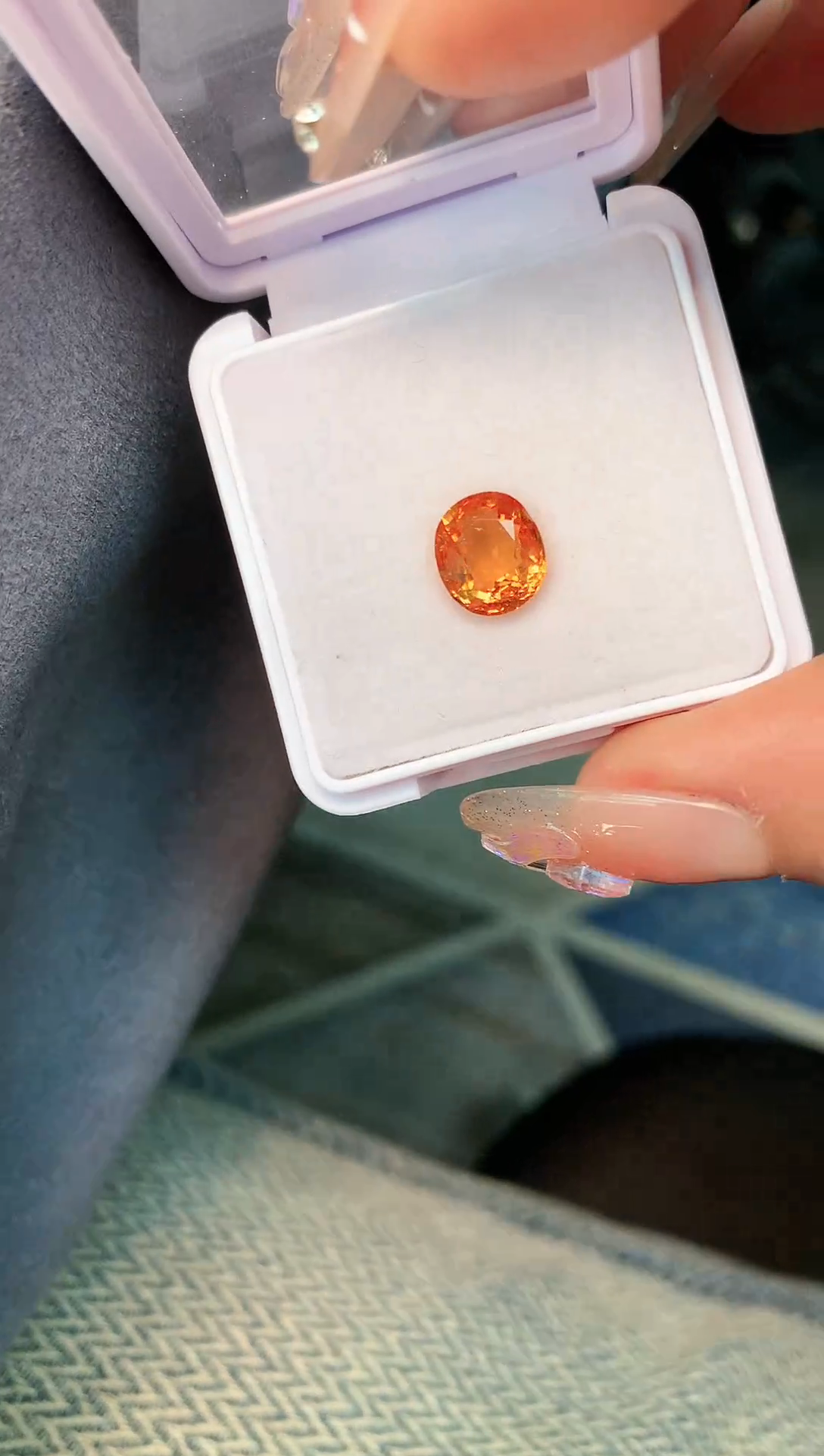 【闪购商品】石榴石（芬达石）耳饰未镶嵌2.96克拉