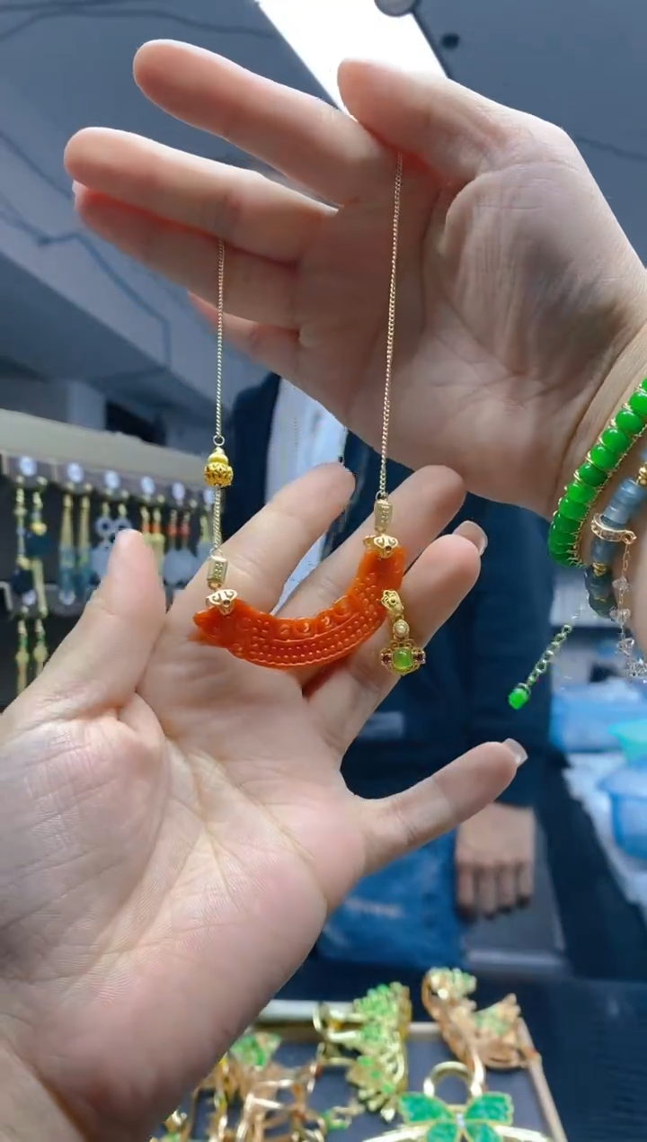 【闪购商品】翡翠耳饰合金0390翡翠锁骨链