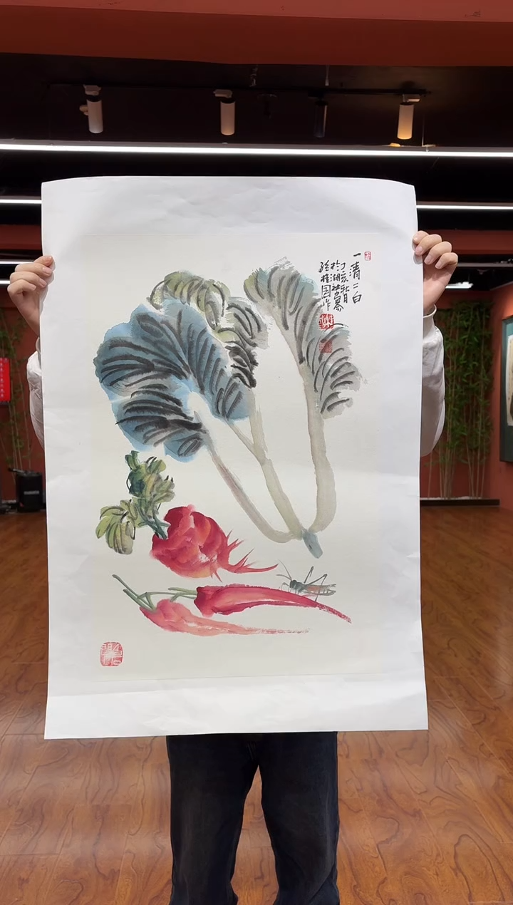 国画孙桂国老师作品，带合影证书2-22