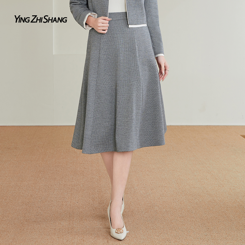 赢智尚2026早春新款中腰略松较长款A型半裙ZW01421