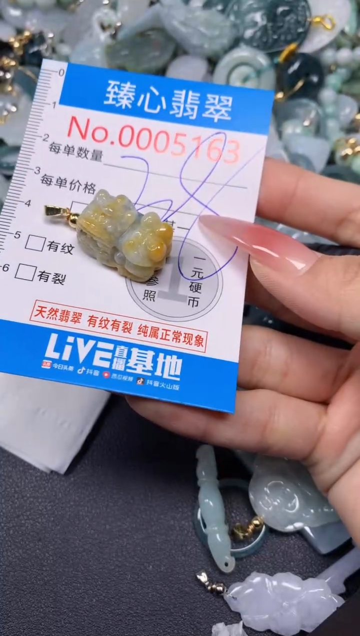 【闪购商品】翡翠颈饰未镶嵌含绳0005163