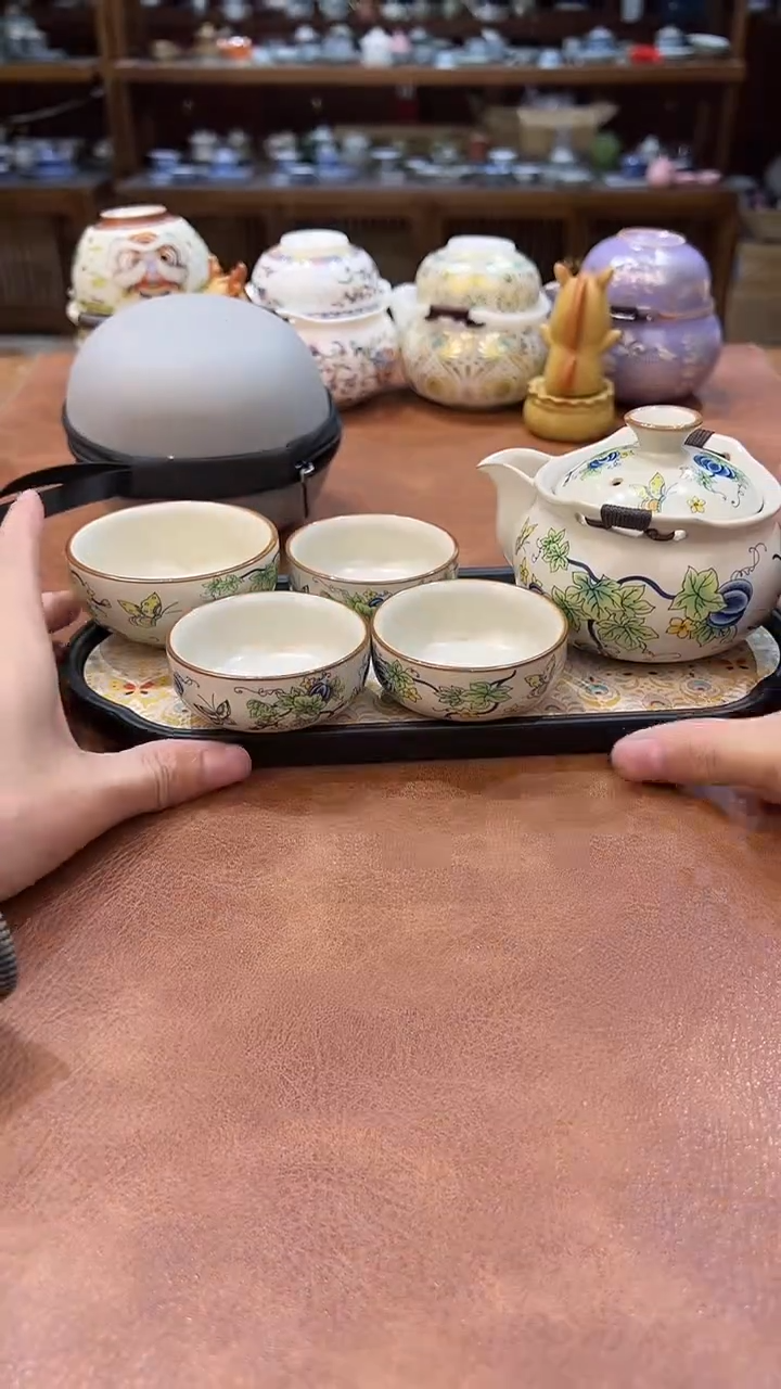 真的很便宜会开片的旅行茶具