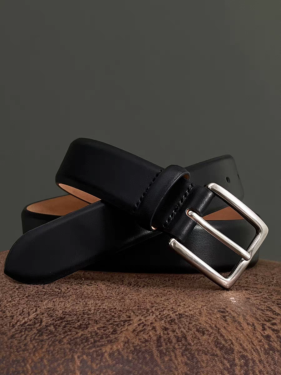 MSBEAST 定制高端进口头层小牛皮 Clean Fit风复古方口牛皮腰带女