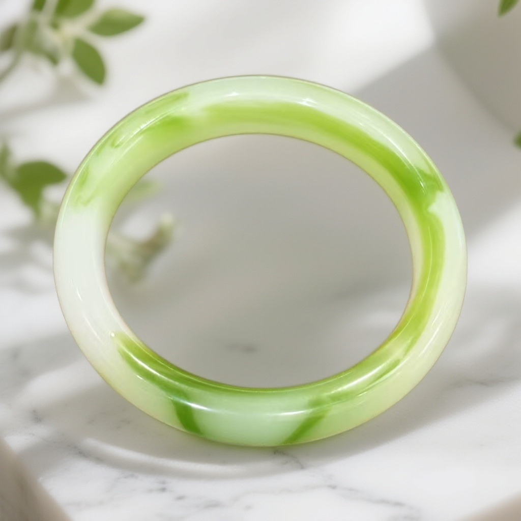 【丹丹甄选】精美典雅浅绿色琉璃手镯 摆件多样性发其一 YKBA06