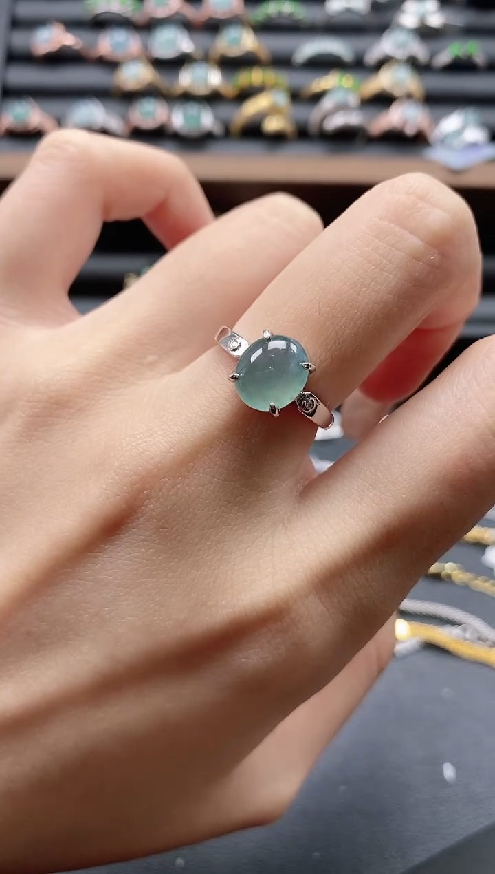 【闪购商品】翡翠戒指银S925镶嵌51151
