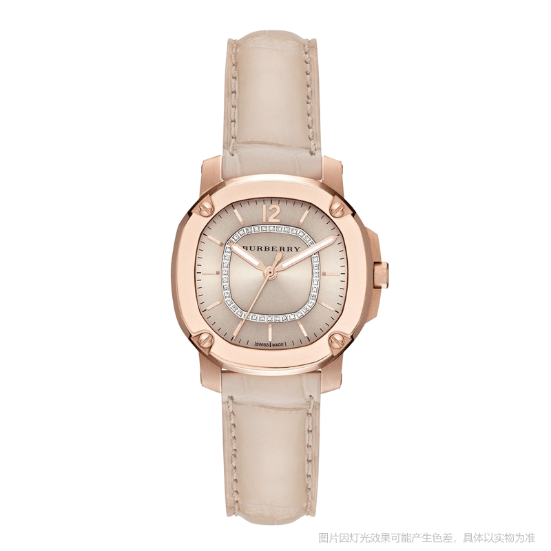 【九月专属】BURBERRY博柏利玫瑰金色镶钻34MM石英腕表BBY1807