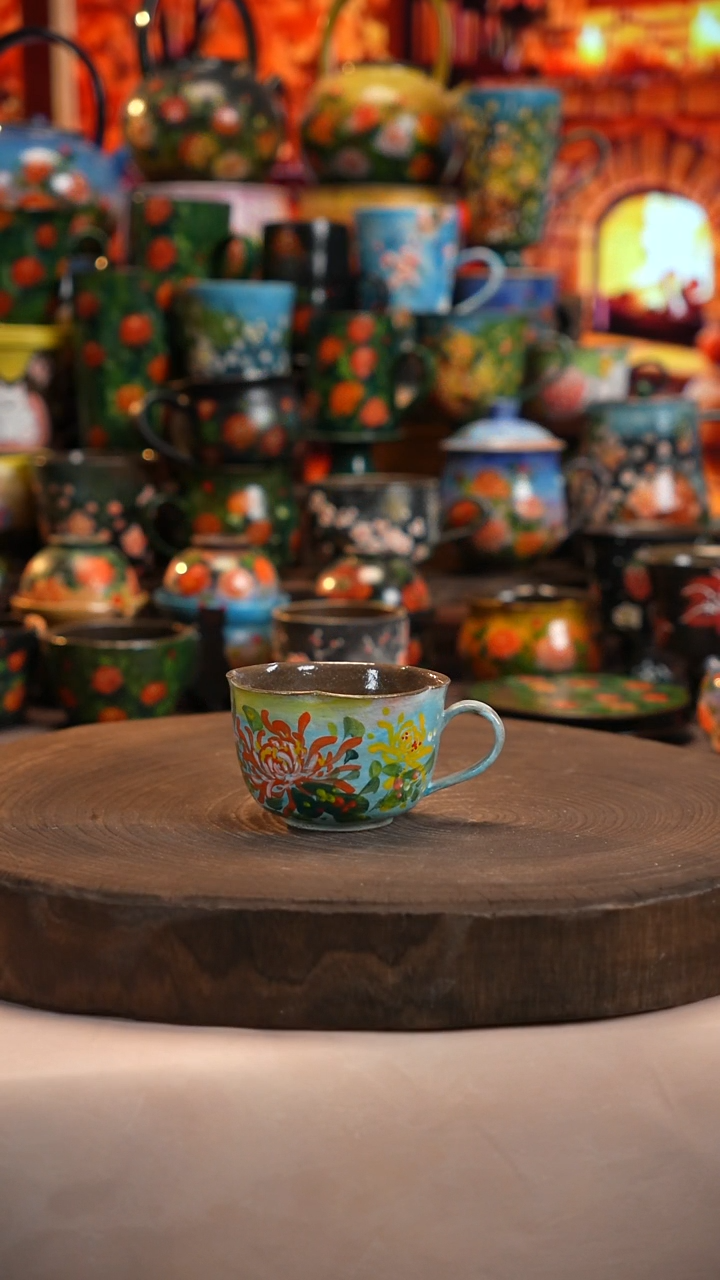 油画  釉下彩   杯子 