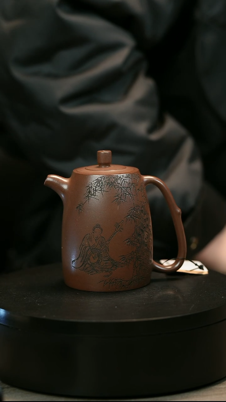 茶壶紫砂红*客H2481赵信军刻绘高井栏