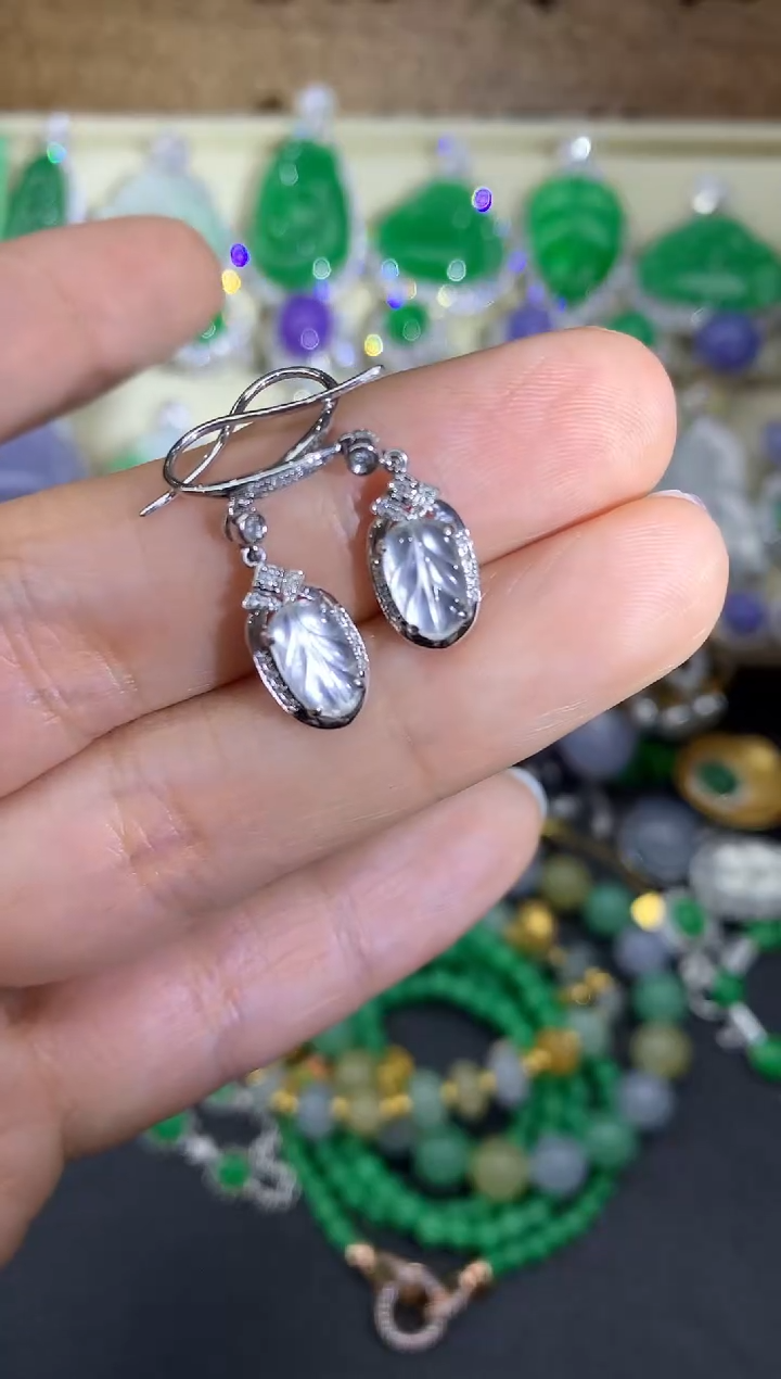 【闪购商品】翡翠耳饰18K金镶嵌301-中国好珍宝