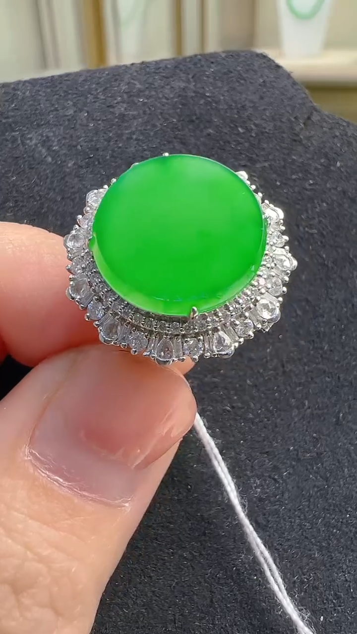 【闪购商品】翡翠戒指18K金镶嵌多样性发货拍一发一