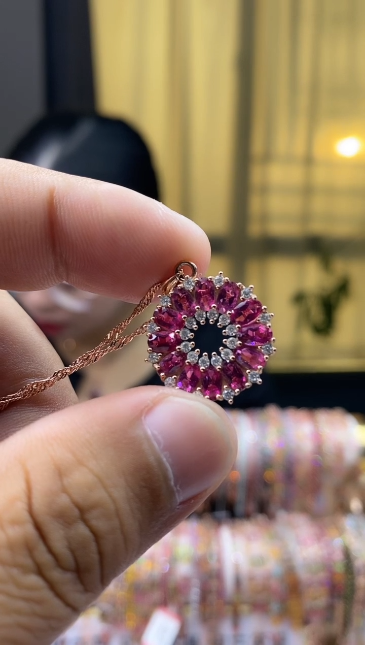 【闪购商品】碧玺吊坠银S925镶嵌35434534534