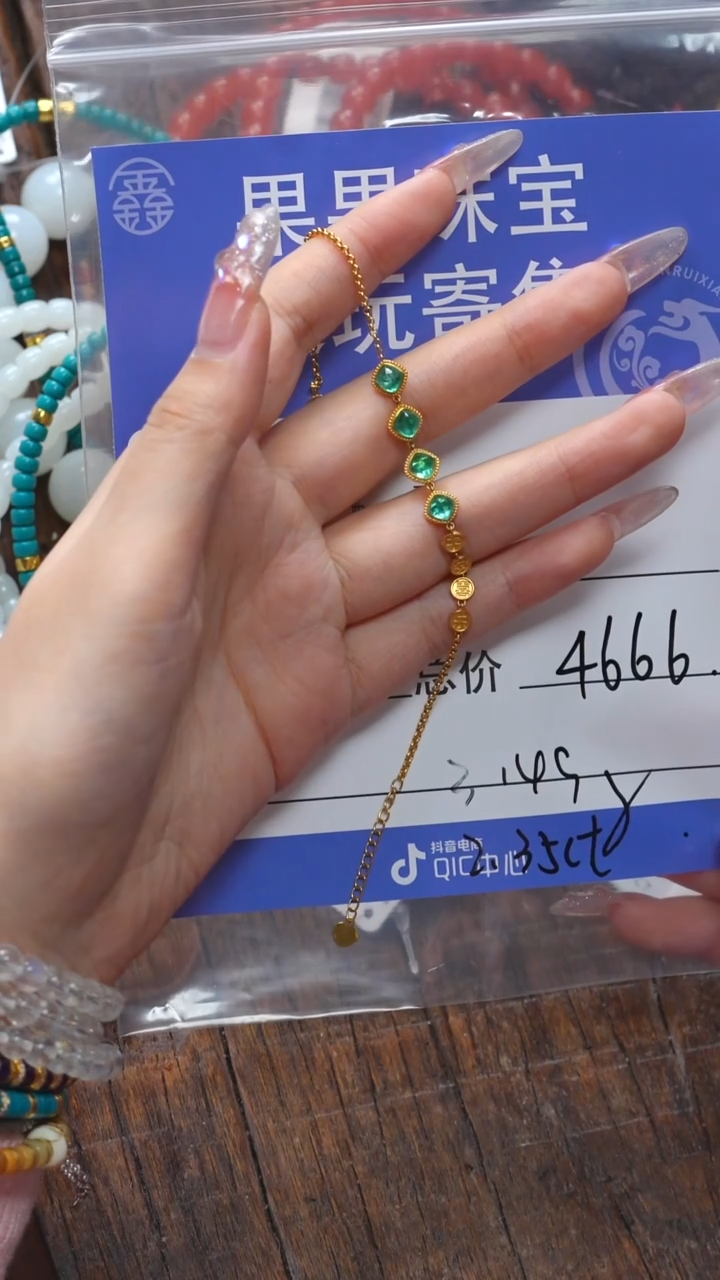 【闪购商品】祖母绿珠宝奇石18K金镶嵌祖母绿