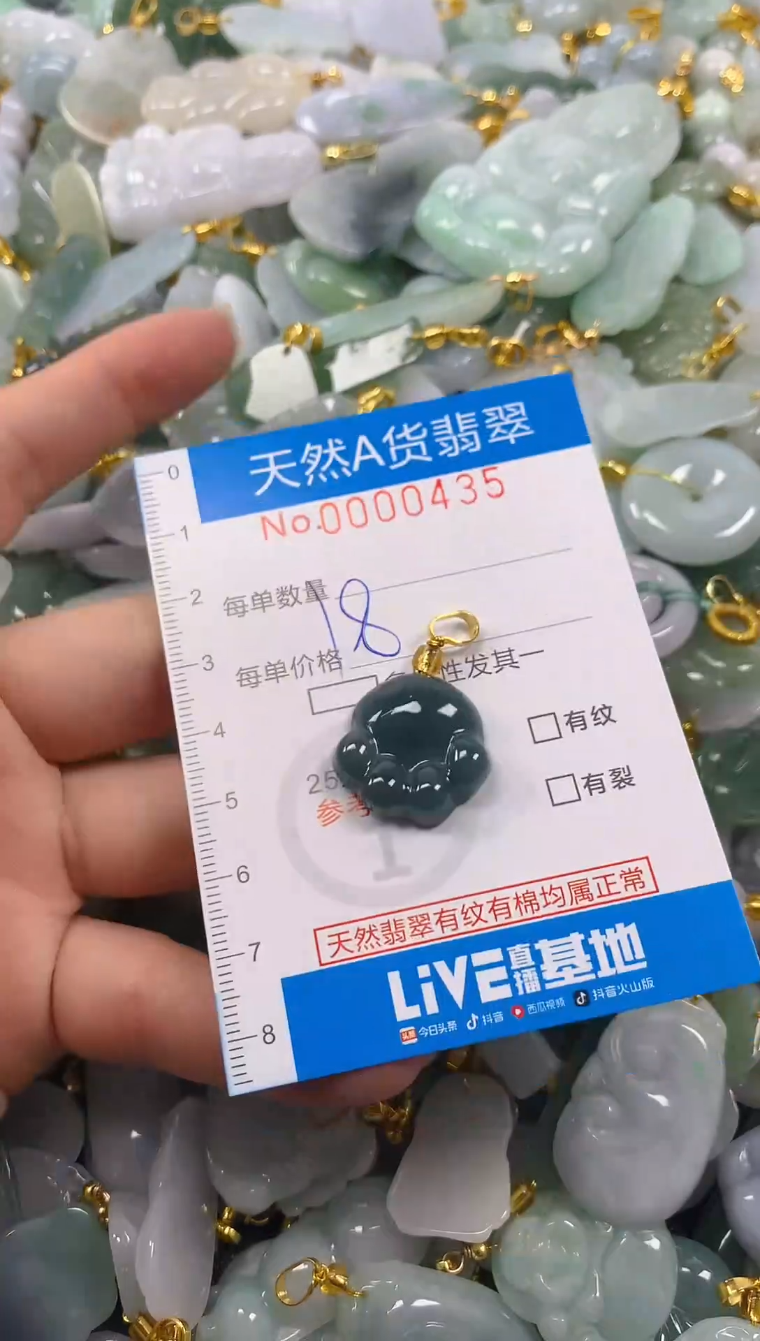 颈饰未镶嵌翡翠净货挂件-0435