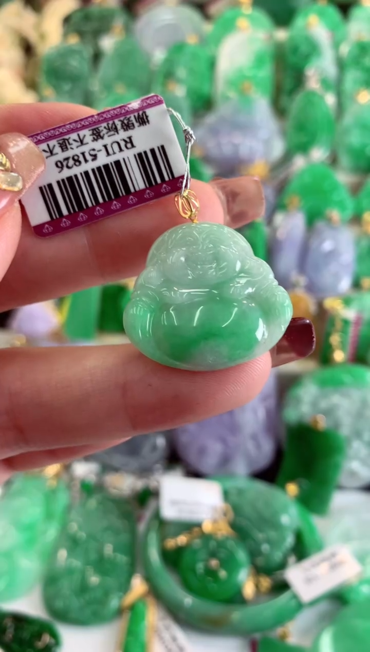 【闪购商品】翡翠吊坠(不含链)18K金镶嵌挂件