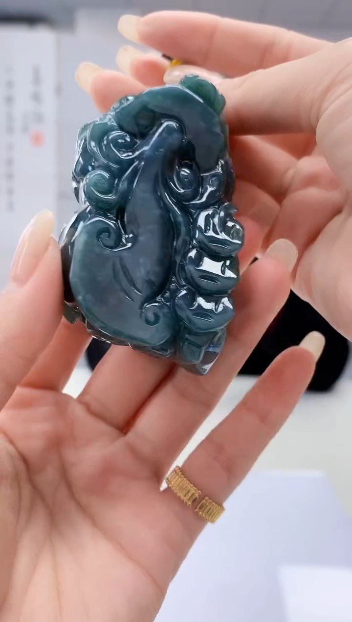 【闪购商品】定制翡翠未镶嵌4969lr-毛货挂件195