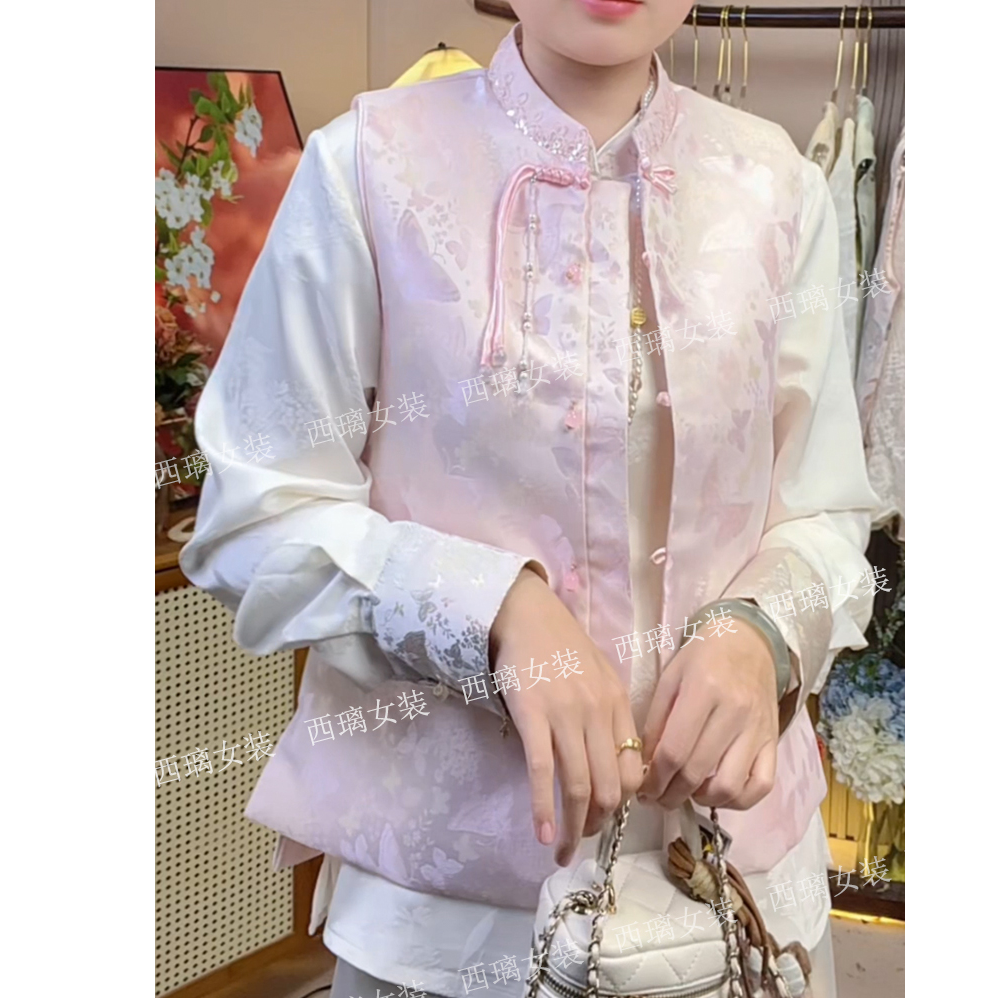 【春衫】蕾丝立领新中式中国风春季气质高级感马甲女坎肩时尚百搭