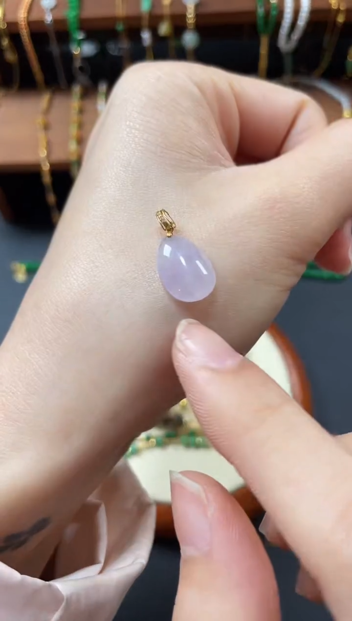 【闪购商品】翡翠吊坠(不含链)18K金镶嵌一个  JK505