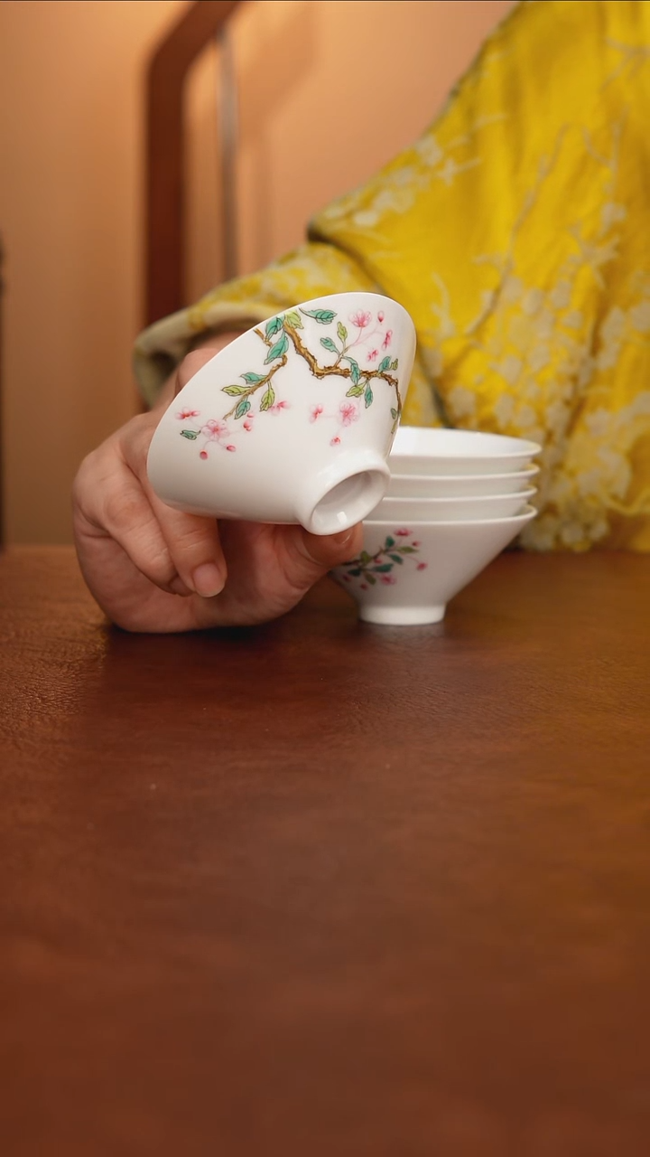 景德镇瓷器，青花瓷手绘茶具~