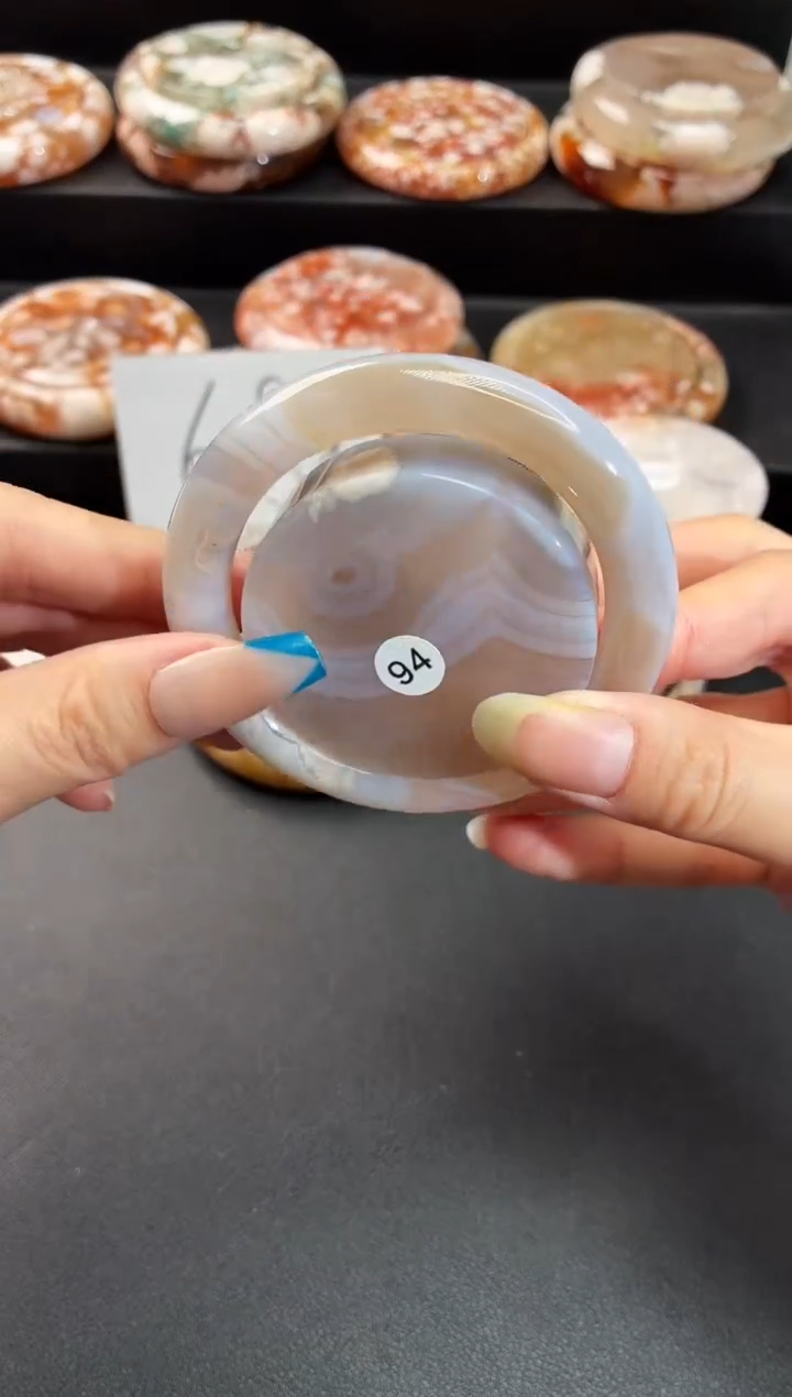 手镯玛瑙/玉髓未镶嵌石英质玉55圈54/55带(赠送镯心)