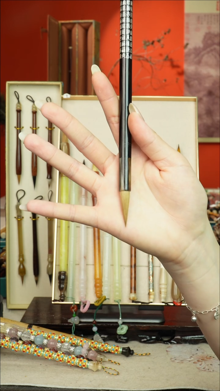 211号闪孤品高货毛笔链接 清水试笔 蘸墨不退