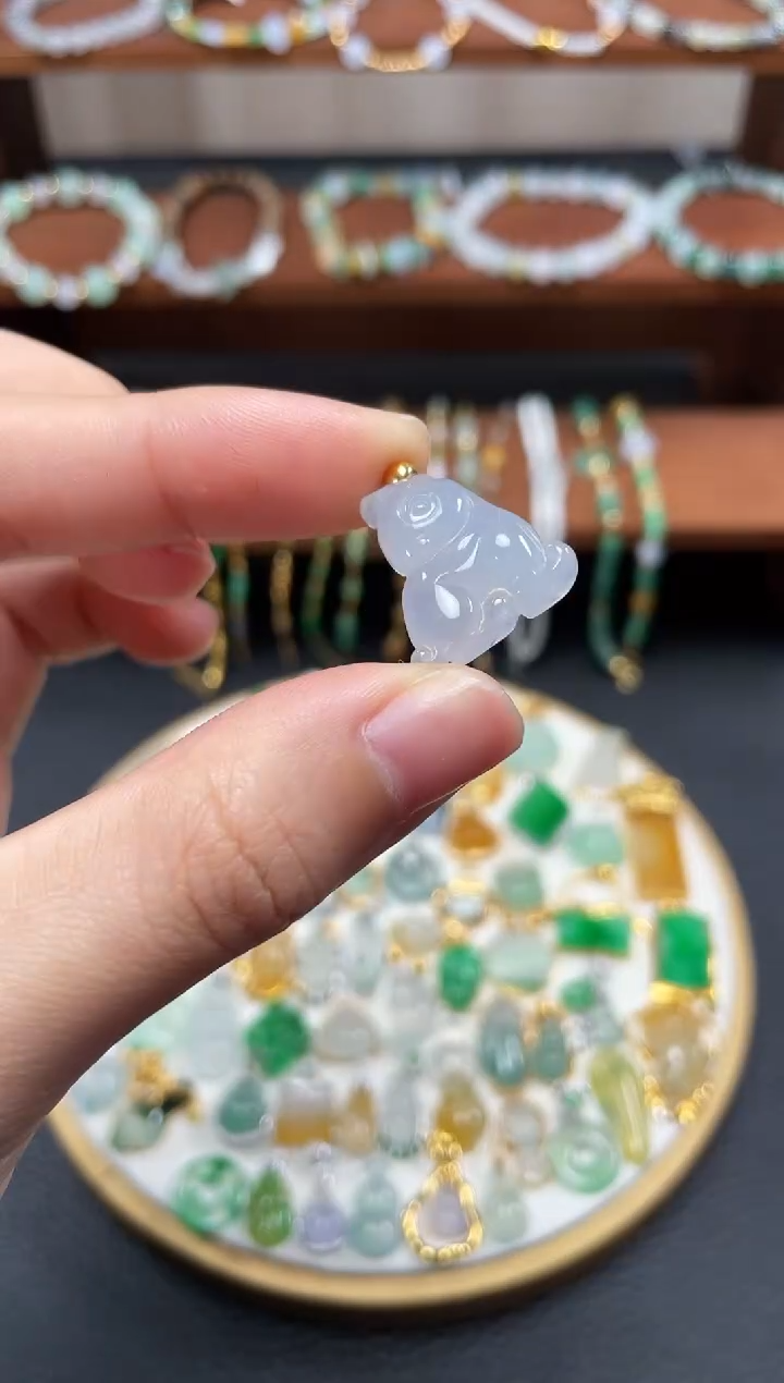 【闪购商品】翡翠吊坠(不含链)18K金镶嵌一个   JK645
