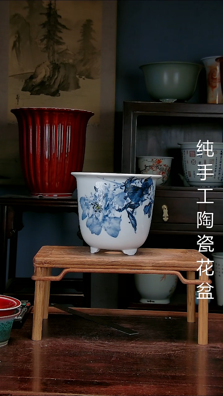 景德镇手工陶瓷花盆
