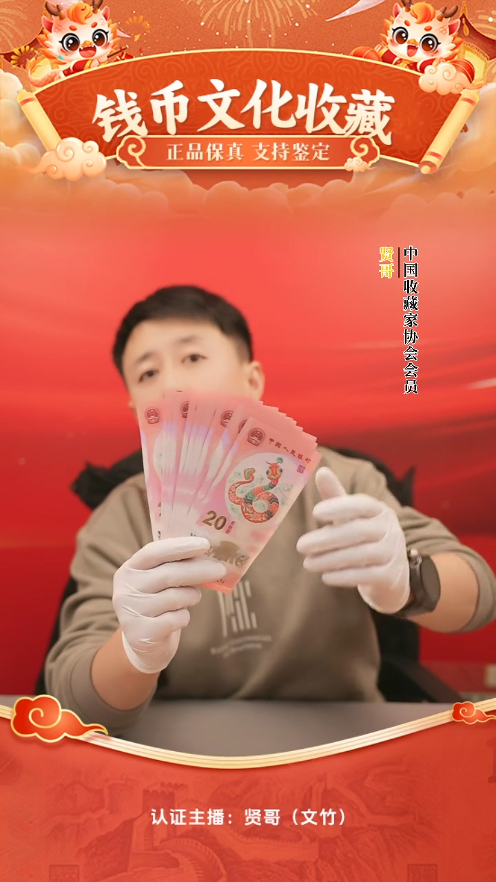 【闪购商品】塑料2025蛇年生肖纪年钞十连号