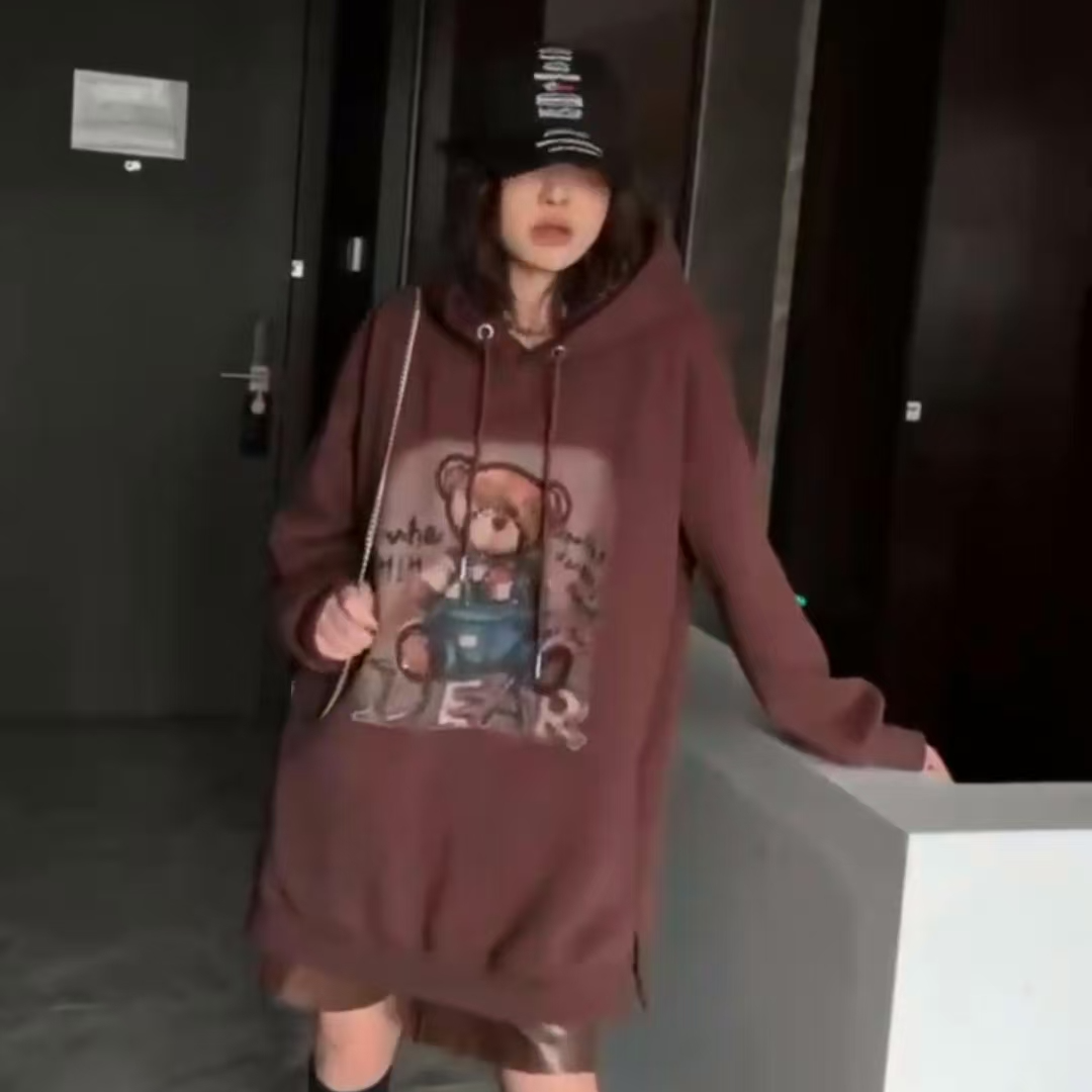  女士时尚小熊连帽卫衣 A132 -J(娇)