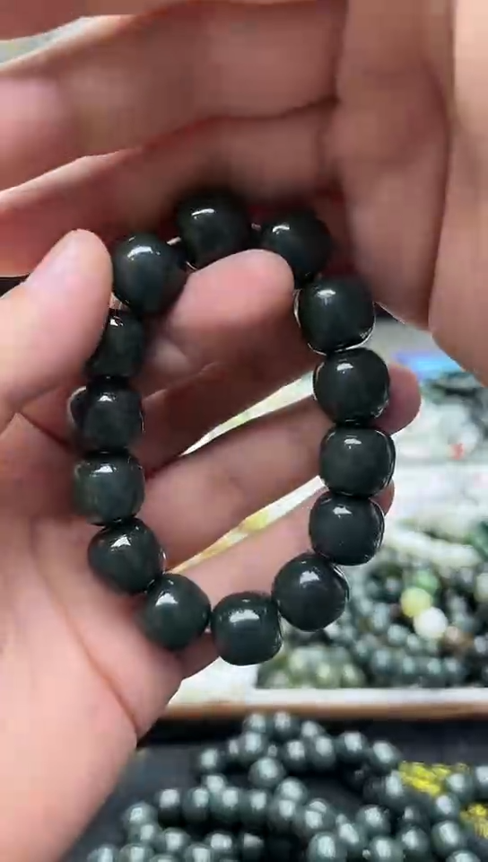 手串未镶嵌和田玉纯天然新疆且末瓷蓝16