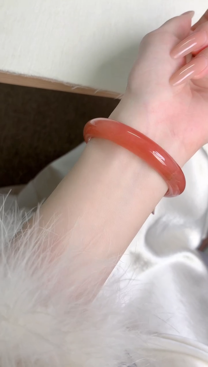 未镶嵌手镯石英质玉桃花酿118-圈口54-236