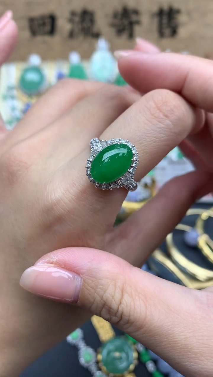 【闪购商品】翡翠戒指18K金镶嵌525-中国好珍宝