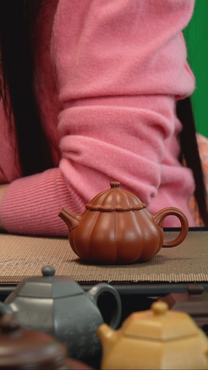 【闪购商品】紫砂茶壶朱泥筋纹文旦