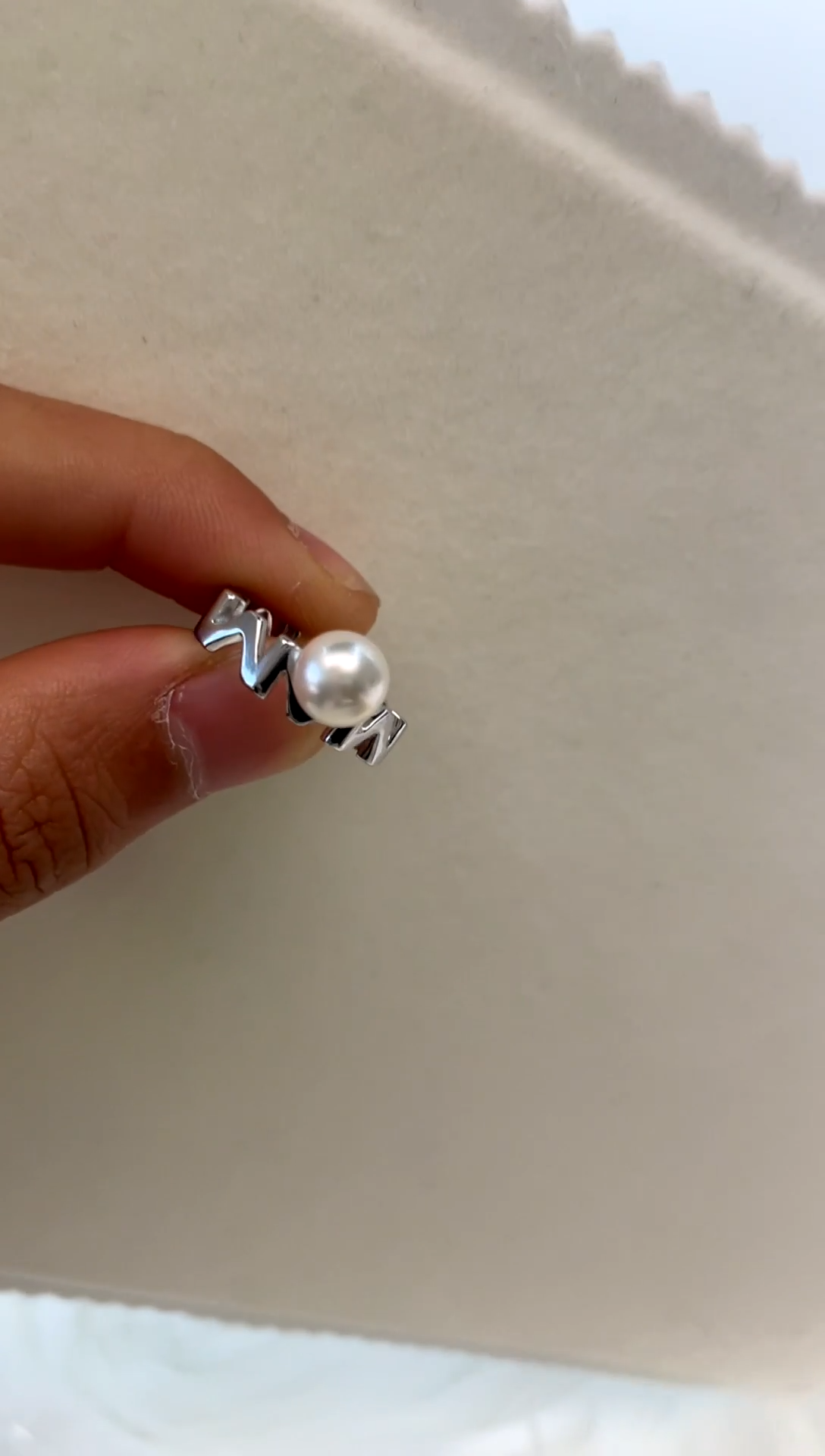 银S925镶嵌戒指海水珍珠 